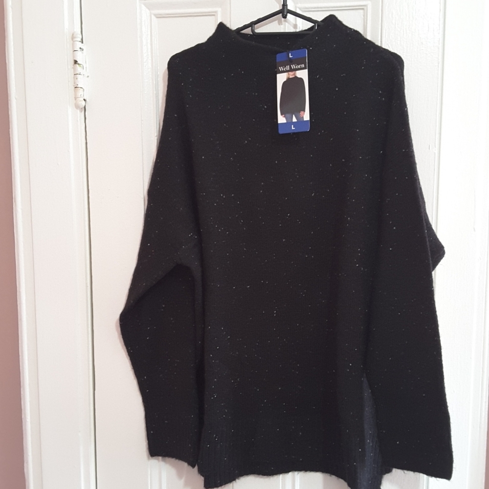Well Worn Black Speckled Sweater